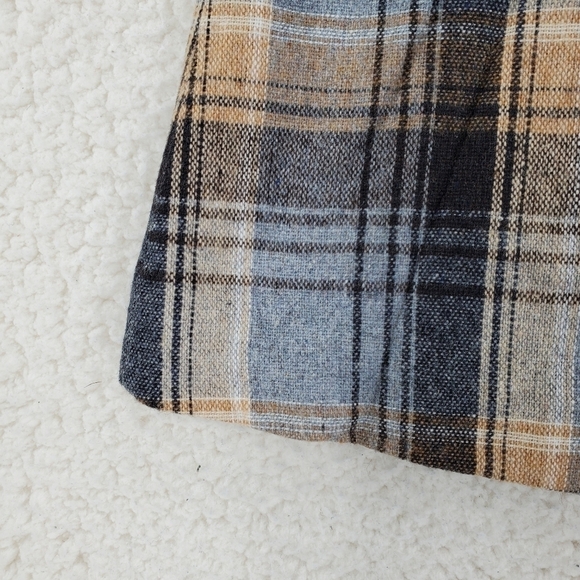 VTG Baker St Ted Martin Skirt sz 16 Plaid Gray Tan Preppy Autumn Wool Blend - Picture 5 of 13